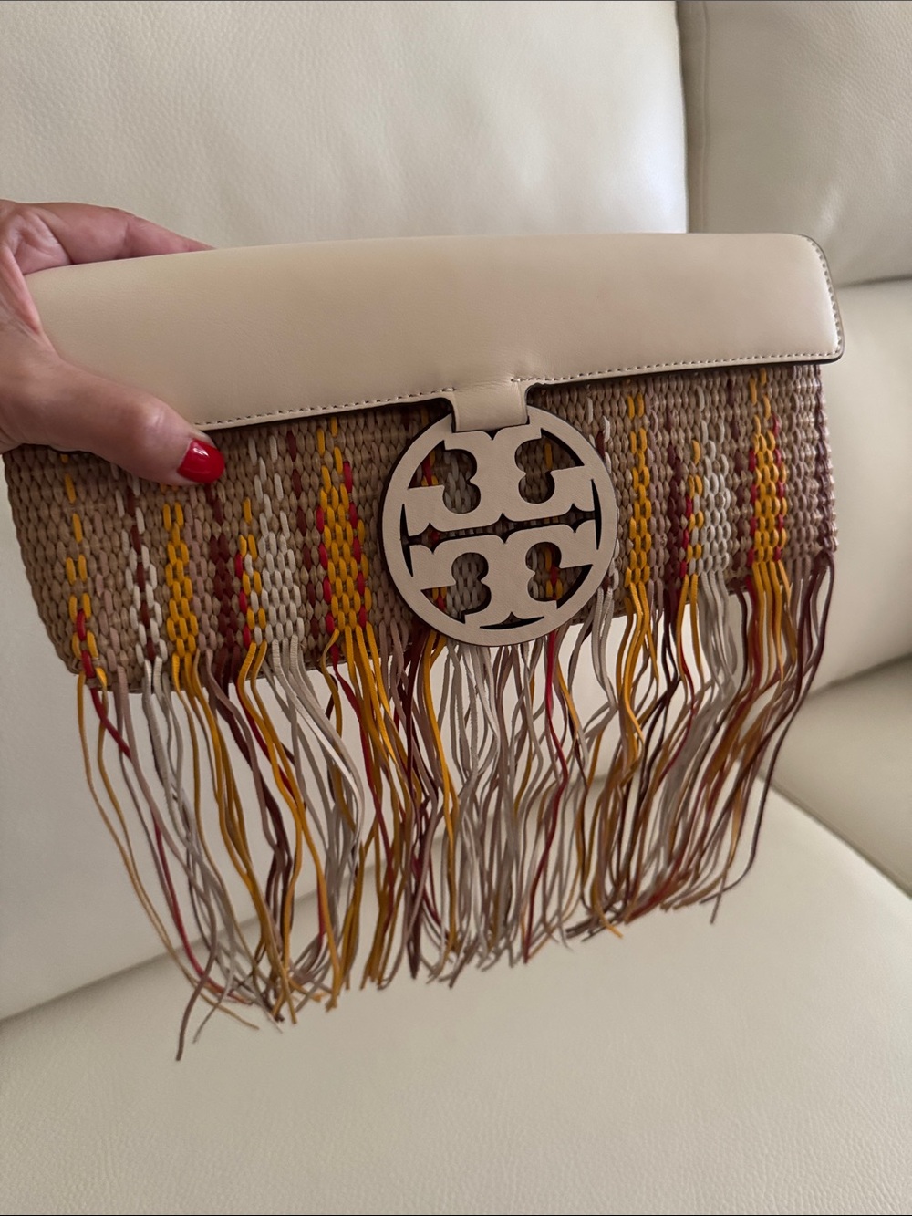 NWOT Tory Burch Fringe Envelope Bag